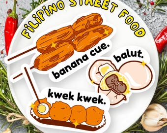 フィリピンのストリート フード ステッカー パック: Kwek Kwek、Balut、Banana Cue