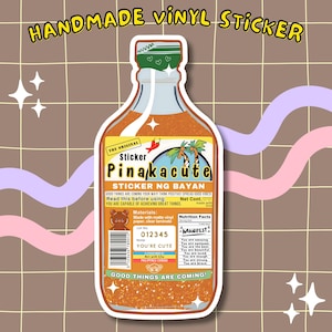 Handmade Pinakurat Vinegar - Filipino Inspired Condiment Matte Vinyl Sticker | Proud Pinoy | Philippines Sauce | Asian Food Stickers