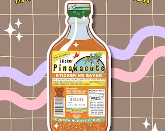 Pinakurat Vinegar Sticker: Filipino Food, Asian Condiment - Matte Vinyl