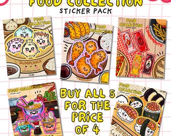 Handmade Food Stickers Pack, Matte Vinyl Kawaii Decals