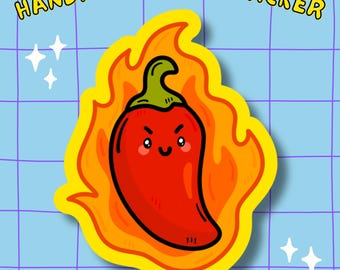 Spicy Chili Pepper Sticker: Kawaii Vinyl Decal