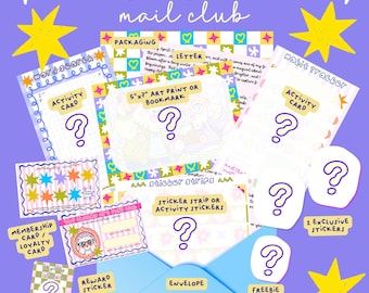Monthly Art Mail Club | Exclusive Stickers, Prints, Bookmarks, Puzzles | Snail Mail