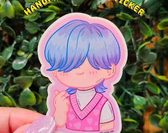 Kpop Demon Hunter Saja Boys Vinyl Sticker, Handmade Kawaii Holographic Sticker