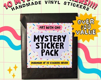 Kawaii Mystery Sticker Pack | 10 Handmade Vinyl Stickers