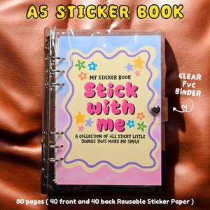 Wiederverwendbare Stickerbuch Mappe: A5/A6 Organizer für Washi, Vinyl Sticker