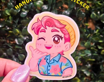Abby Vinyl Sticker, Kpop Demon Hunter Inspired, Kawaii Saja Boys, Handmade Holographic Sticker