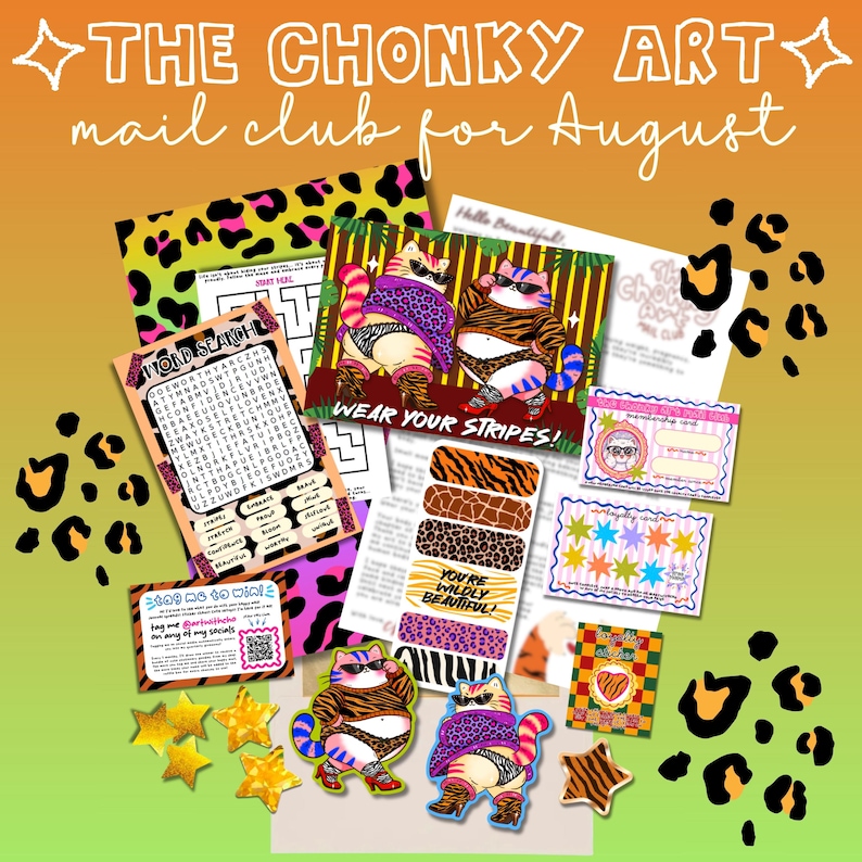 Monthly Art Mail Club | Exclusive Stickers, Prints, Bookmarks, Puzzles | Snail Mail image 1