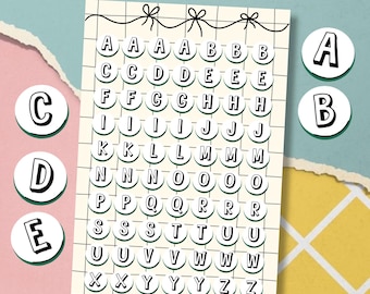 Alphabet Journal Stickers: Handmade Letter Stickers for Planner Scrapbook
