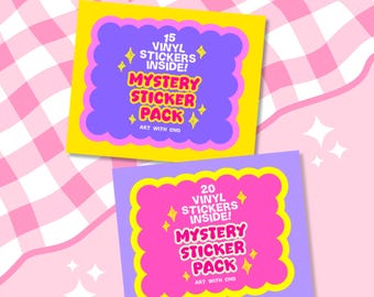 15 or 20 Mystery Sticker Pack: Handmade Random Vinyl Stickers