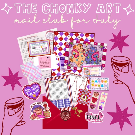 Monthly Art Mail Club | Exclusive Stickers, Prints, Bookmarks, Puzzles | Snail Mail