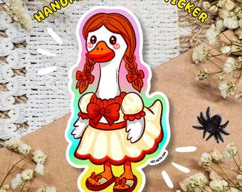 Adesivo de vinil Annabelle Goose: Ganso bobo de Halloween, decalque para garrafa de água