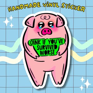 Oink Pig Vinyl Sticker: Funny Laptop Decal, Water Resistant