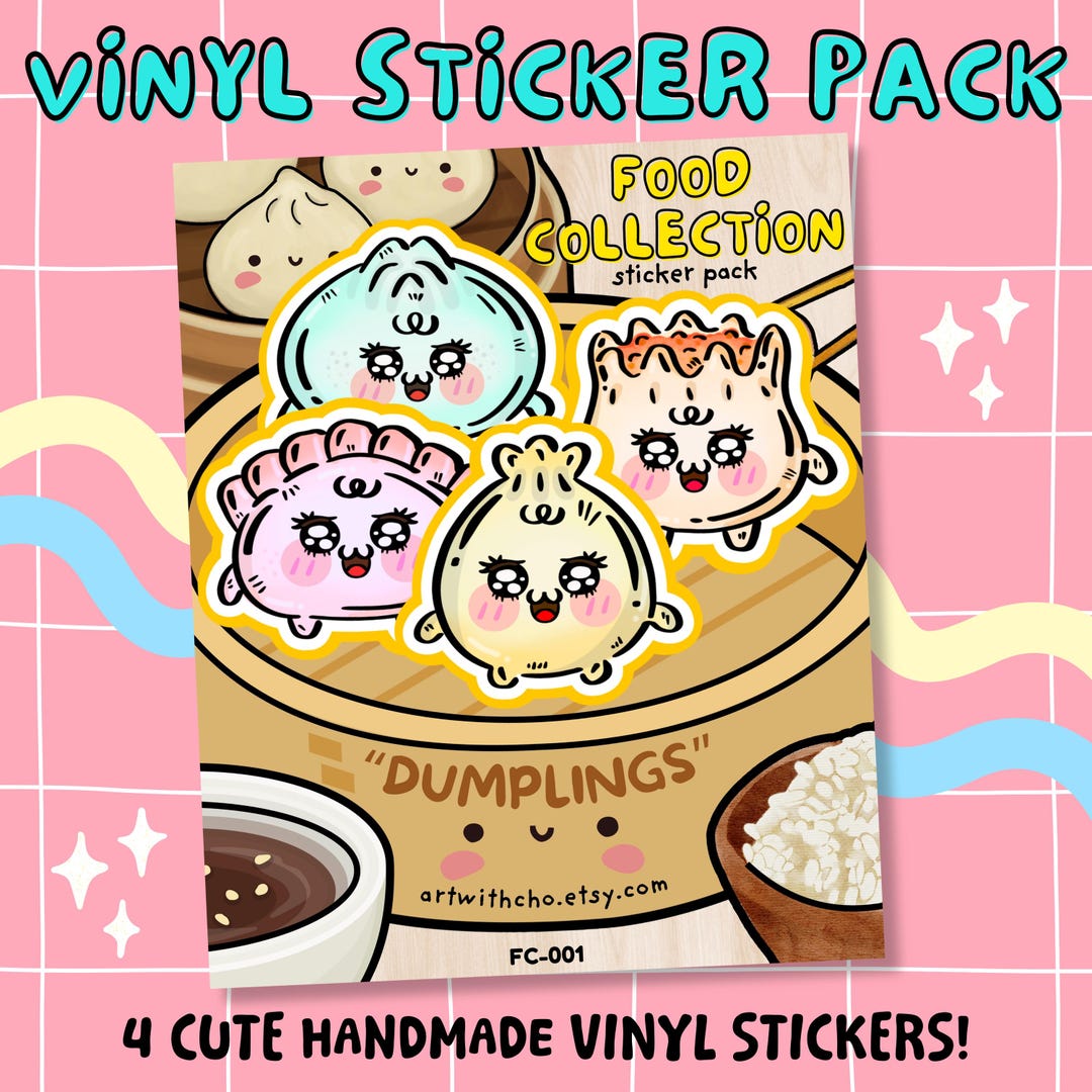 Dumpling Vinyl Sticker Pack – Handmade Food Stickers - Etsy