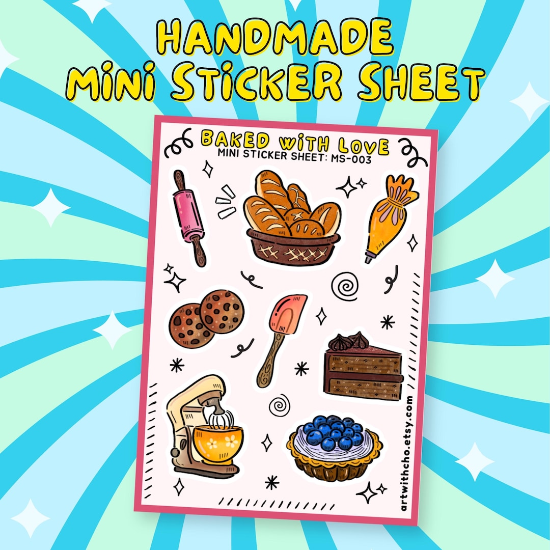 Backen Sticker Baking Stickers: Handmade Glossy Vinyl Stickers for Journals - Etsy