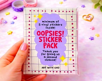 ¡Ups! Pack de pegatinas de vinilo / Imperfectas pero adorables, más de 5 pegatinas aleatorias