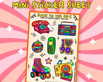 Retro Mini Sticker Retro 90's Toys Sticker Sheet, Mini Stickers, Gifts for Sticker Lovers ...