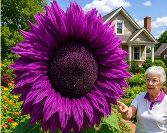 Seltene riesige lila Sonnenblumenkerne zum Bepflanzen | Atemberaubende violette Blüten | Einfach zu züchtende Zierblume für Gärten im Freien