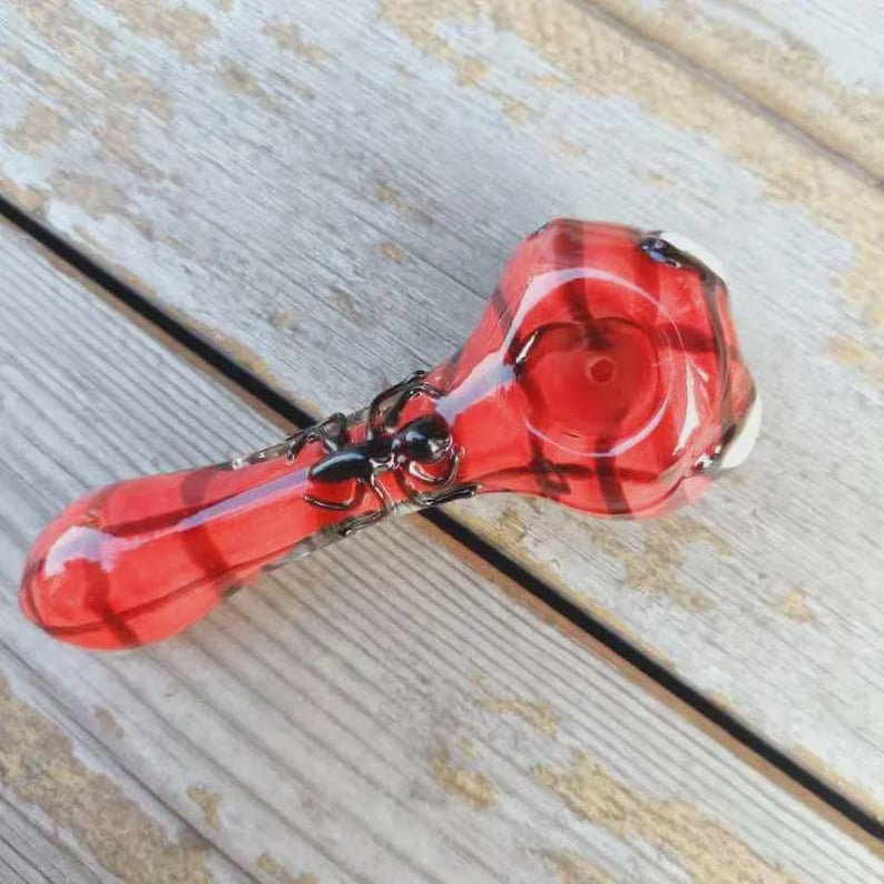 Spider-Man Handmade Glass Art Ornament Pipe, Red and Blue Web Hero Miniature Sculpture, Superhero Inspired Glass Figurine, Unique Gift Boy image 5