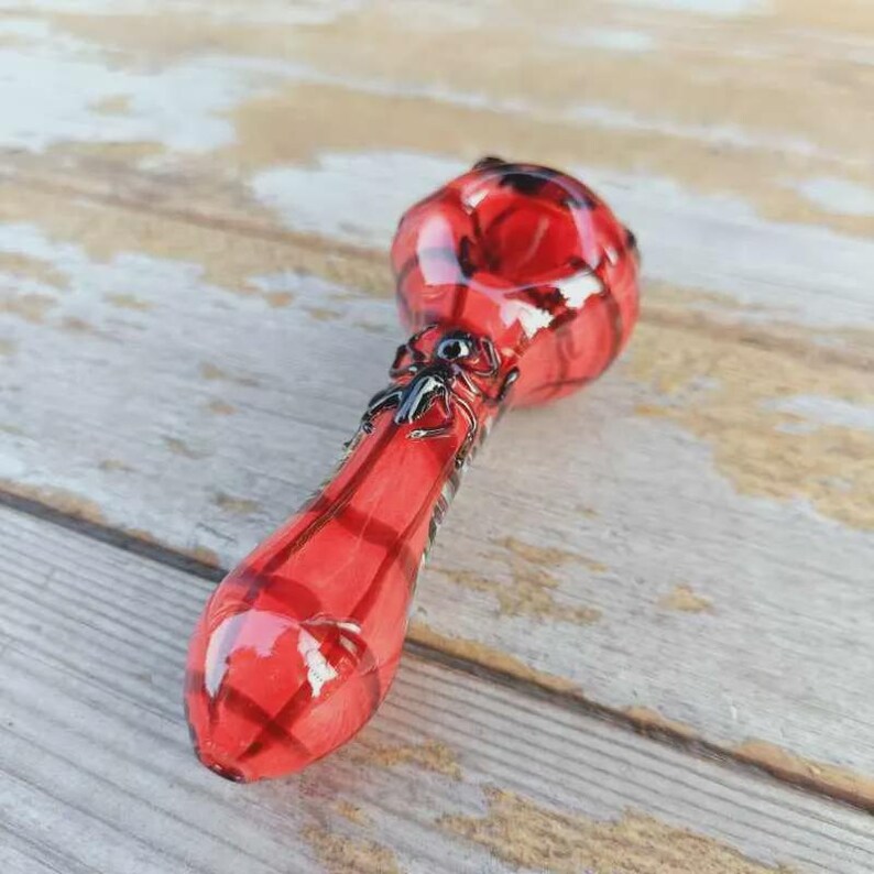 Spider-Man Handmade Glass Art Ornament Pipe, Red and Blue Web Hero Miniature Sculpture, Superhero Inspired Glass Figurine, Unique Gift Boy image 6