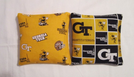 GEORGIA TECH YELLOW JACKETS 8 CORNHOLE BEAN BAGS BAGGO GAME Quality Handmade!