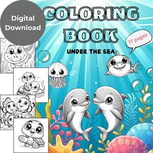 Underwater Adventure: Coloring Book with Cute Sea Creatures for Kids! - Digital Download
