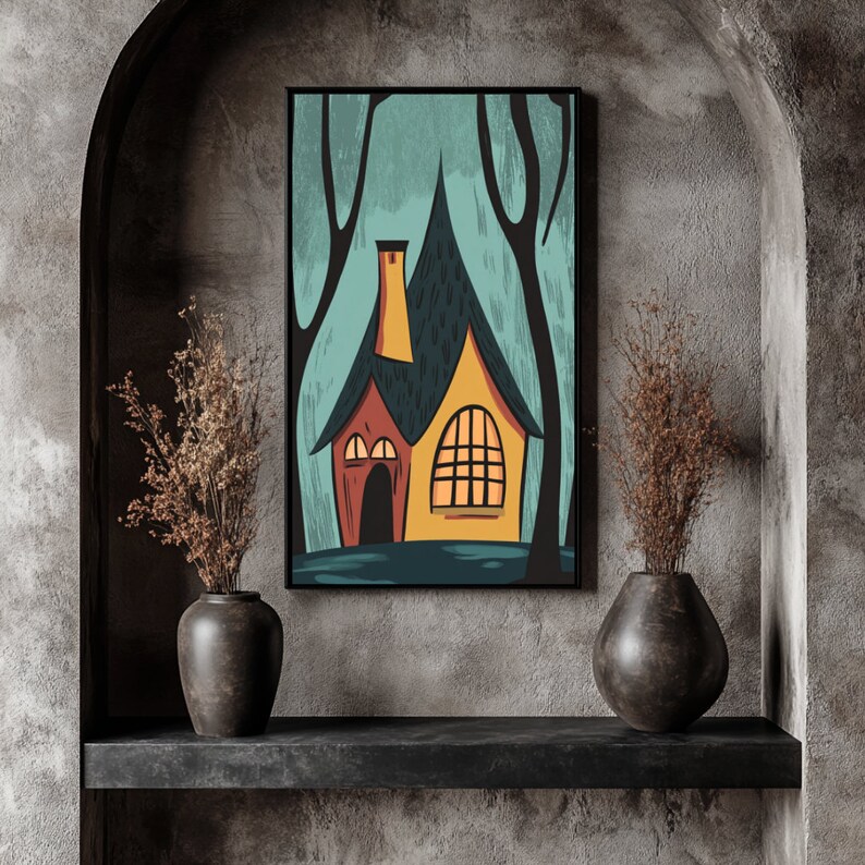 Cartoon House Matte Vertical Posters Fantasy Home Decor Wall Art Etsy