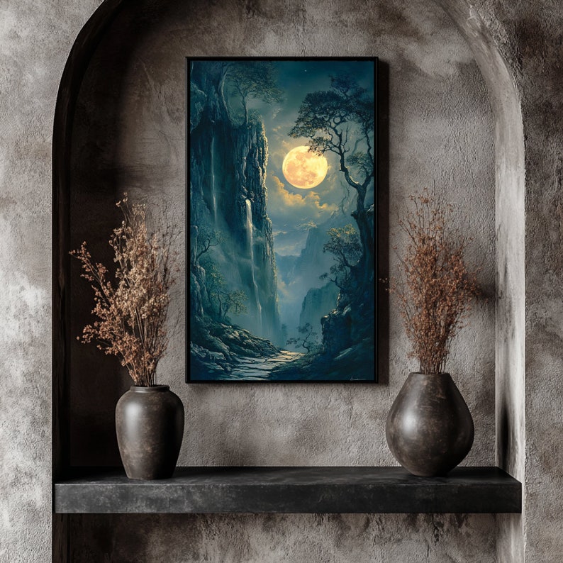 Full Moon Path Print | Digital Download Wall Art for Home Decor - Etsy