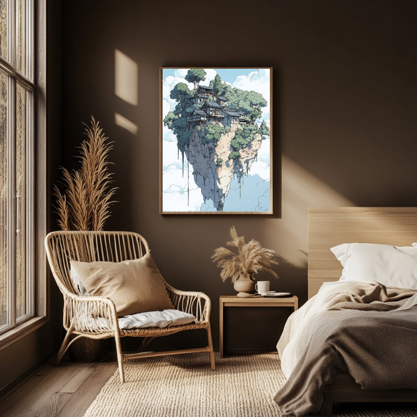 Floating Island Matte Vertical Posters | Fantasy Home Decor Wall Art - Etsy
