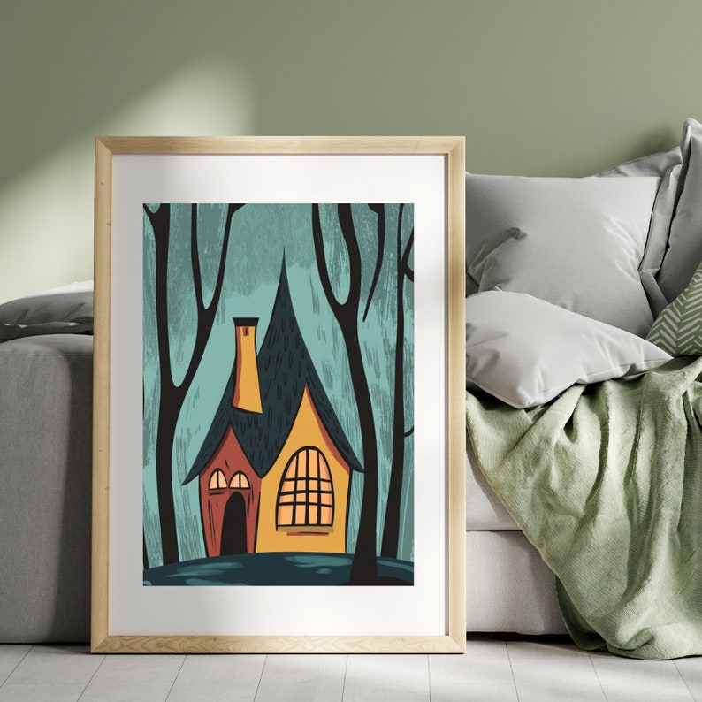 Cartoon House Matte Vertical Posters Fantasy Home Decor Wall Art Etsy