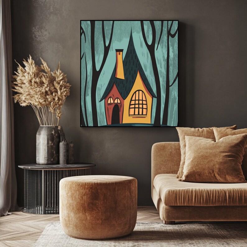 Cartoon House Matte Vertical Posters Fantasy Home Decor Wall Art Etsy