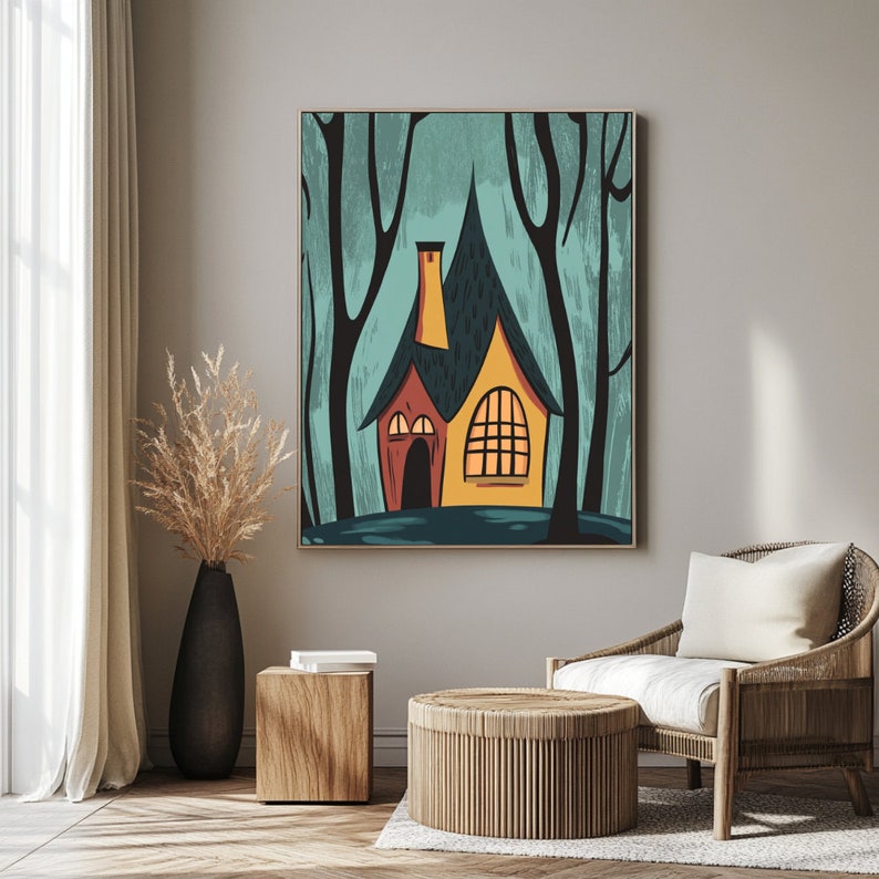 Cartoon House Matte Vertical Posters Fantasy Home Decor Wall Art Etsy