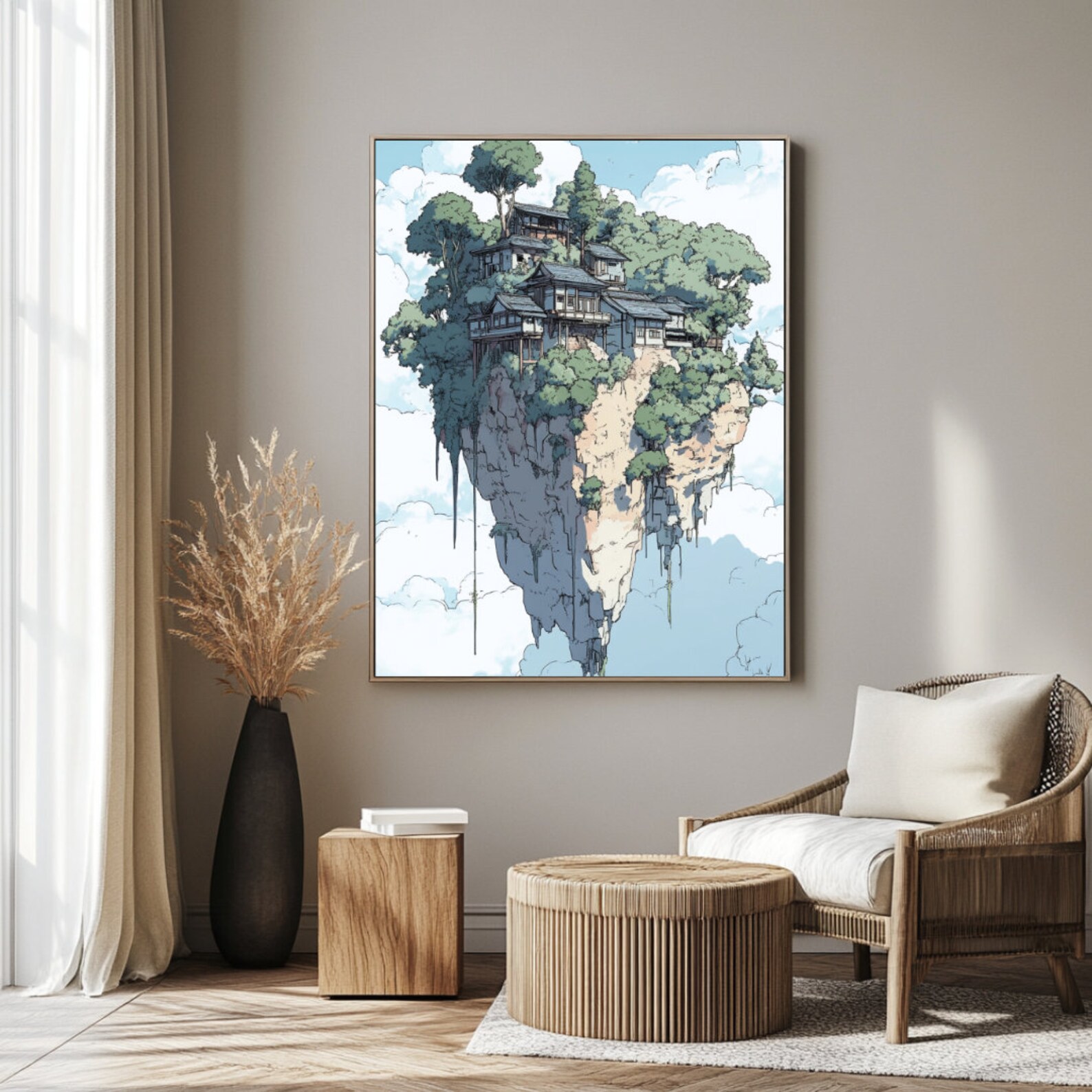 Floating Island Matte Vertical Posters | Fantasy Home Decor Wall Art - Etsy