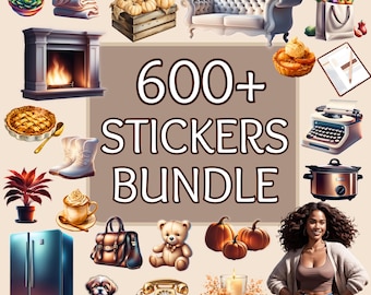 Paquete de pegatinas digitales para niñas negras: más de 600 pegatinas, imágenes prediseñadas y pegatinas para planificadores GoodNotes, PNG.