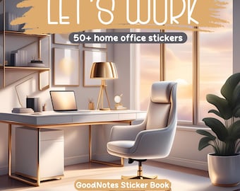 Pegatinas prediseñadas para oficina en casa: pegatinas precortadas de Goodnotes (descarga digital)