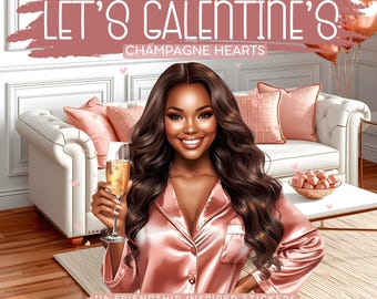 Clipart de Galentine: Amistad / Novias / Noche de chicas / Pegatinas digitales / Clipart de amor (PNG, Noteful, GoodNotes)