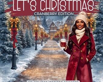 Pegatinas navideñas de arándanos / Pegatinas digitales para planificar las fiestas / GoodNotes y Noteful Stickerbooks / Pegatinas digitales para las fiestas / KeyPlans