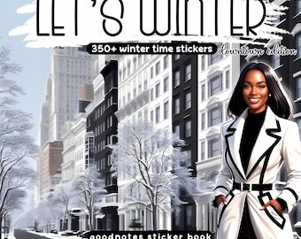 Megapaquete de pegatinas de invierno: Imágenes prediseñadas navideñas de color negro (más de 350 PNG)