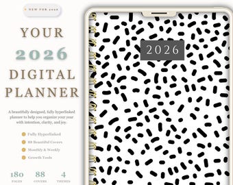 2026 Digital Planner | Portrait Layout, Hyperlinked (PDF Planner)