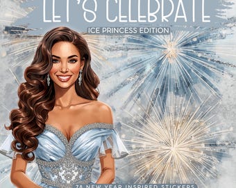 Pegatinas digitales de Año Nuevo / Clipart de cumpleaños de invierno / Pegatinas digitales / GoodNotes / Noteful / PNG / Pegatinas digitales navideñas / KeyPlans