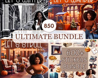 Paquete de pegatinas digitales de Black Girl / Más de 850 pegatinas, agenda 2026 (GoodNotes)