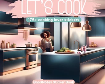 Paquete de imágenes prediseñadas de cocina: más de 175 pegatinas para planificar comidas (Libro de pegatinas de Goodnotes)