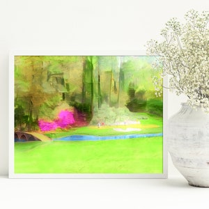 The Masters Golf Tournament Printable Art, 12th Hole, Amen Corner, Augusta Georgia, Digital Download