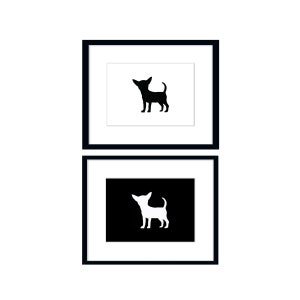 Cadeau voor Chihuahua Lover afdrukbare kunst, zwart-wit Chihuahua print, digitale download