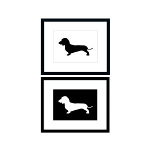 Dachshund Printable Art, Wiener Dog, Black and White Prints, Modern Dog Decor, Digital Download