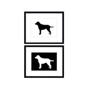 Gift for Lab Lover Printable Art, Black Lab Wall Art, Black and White Prints, Labrador Retriever, Digital Download