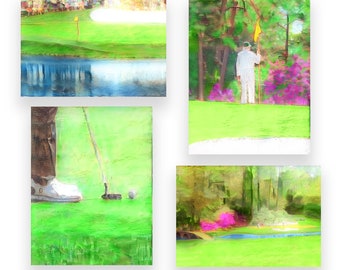 Masters de Golf, Augusta National Golf, Serie de cuatro láminas de 28 x 35 cm, Descarga digital