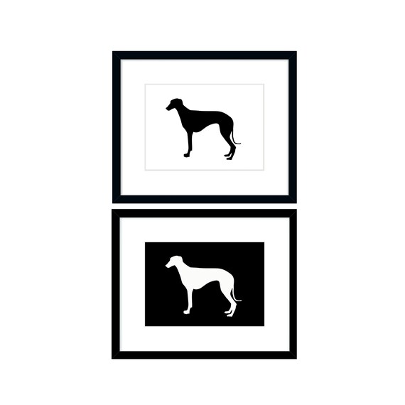 Gift for Greyhound Lover Printable Art, Black and White Greyhound Prints, Digital Download