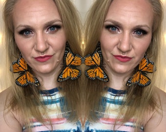 Goldenrod butterfly earrings