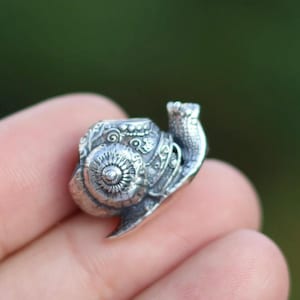 Dagaz bead «Snail with a clock» Charm For European bracelets,beads with large holes, collectible beads
