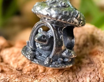 Dagaz bead “Mouse in a mushroom» Charm For European bracelets,beads with large holes, collectible beads